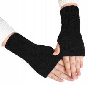 RĘKAWICZKI DAMSKIE MITENKI BEZ PALCÓW CIEPŁE MODNE