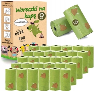 BIODEGRADOWALNE WORECZKI NA PSIE ODCHODY - 360 szt