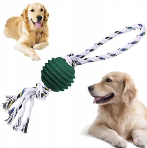Zabawka dla psa MOCNA piłka na sznurku SZARPAK