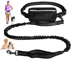 PAS SASZETKA DO BIEGANIA Z PSEM SMYCZ ELASTYCZNA