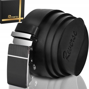 REVERSE PASEK SKÓRZANY MĘSKI DO SPODNI AUTOMAT CZARNY SKÓRA NATURALNA 125