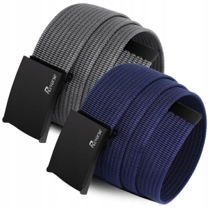 REVERSE Zestaw paski PARCIANE do spodni 2w1 męski pasek granatowy szary 155
