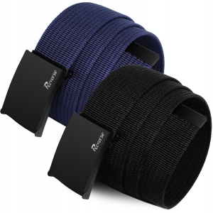 REVERSE Zestaw paski PARCIANE do spodni 2w1 męski pasek czarny granat 95