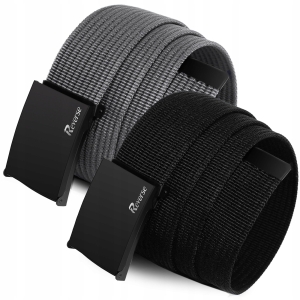 REVERSE Zestaw paski PARCIANE do spodni 2w1 męski pasek czarny szary 155