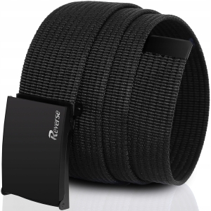 REVERSE Pasek parciany do spodni jeansów męski czarny pas mocny 155 cm