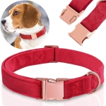 SOLIDNA OBROŻA WELUROWA DLA PSA REGULOWANA MIĘKKA ROSE GOLD 35-55cm L/XL