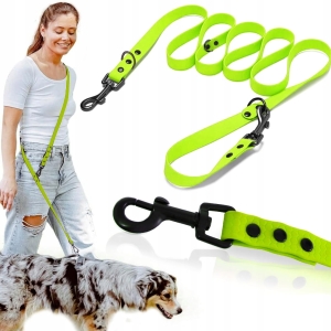 SMYCZ PRZEPINANA TRENINGOWA dla Psa MOCNA REGULOWANA BIOTHANE PVC 5m