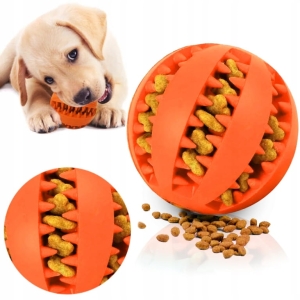 PIŁKA DLA PSA ZABAWKA PRZYSMAKI GUMOWA GRYZAK 7cm