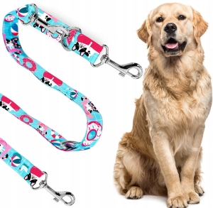 SMYCZ REGULOWANA dla Psa DŁUGA PRZEPINANA TRENINGOWA WE WZORY MOCNA PIES 5m