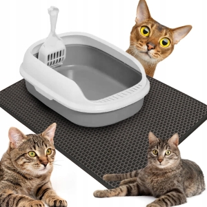 ZESTAW DLA KOTA KUWETA DUŻA OTWARTA NA ŻWIREK + ŁOPATKA + MATA POD KUWETĘ