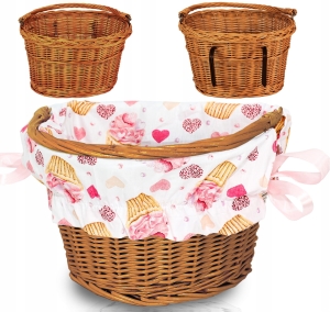 KOSZYK WIKLINOWY NA ROWER ZAKUPY HACZYKI + WKŁAD