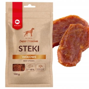 STEKI WOŁOWE NATURALNE SMAKOŁYK DLA PSA PRZYSMAK GRYZAK SZCZENIAK 100g