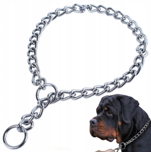 DŁAWIK DLA PSA ŁAŃCUSZEK OBROŻA ZACISKOWA BEHAWIORALNA WYSTAWOWA 55cm L
