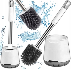 Szczotka silikonowa do WC PrzydaSie #3752 antybakteryjna biała