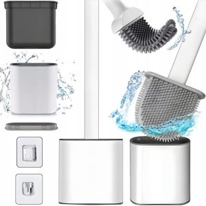 SZCZOTKA DO WC SILIKONOWA TOALETOWA DO ŁAZIENKI NIEPRZECIEKAJĄCE PEŁNE DNO