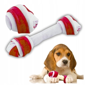 MACED KOŚĆ WIĄZANA DLA PSA NATURALNY GRYZAK BEKON ZE SKÓRY WOŁOWEJ