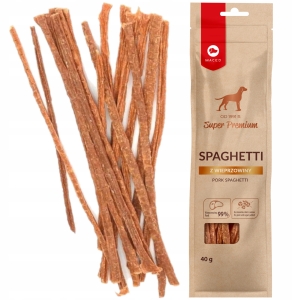 PRZYSMAK DLA PSÓW SPAGHETTI Z WIEPRZOWINY Maced SMAKOŁYK WIEPRZOWY DLA PSA