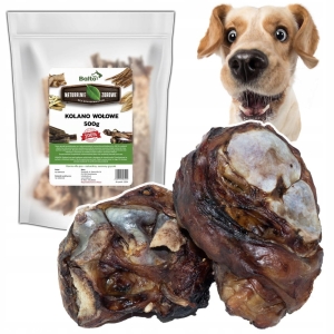 KOLANO WOŁOWE DLA PSA SUSZONE NATURALNY PRZYSMAK GRYZAK OPAKOWANIE 500g