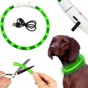 OBROŻA ŚWIECĄCA LED DLA PSA KOTA REGULOWANA USB wodoodporna spacer noc zima