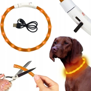 OBROŻA ŚWIECĄCA LED DLA PSA KOTA REGULOWANA USB wodoodporna spacer noc zima