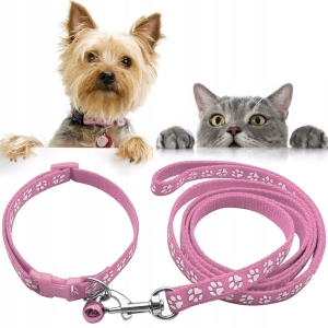SMYCZ DLA PSA KOTA Z OBROŻĄ DZWONECZKIEM SOLIDNA ZESTAW DLA MAŁEGO PSA KOTA