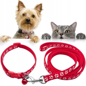 SMYCZ DLA PSA KOTA Z OBROŻĄ DZWONECZKIEM SOLIDNA ZESTAW DLA MAŁEGO PSA KOTA