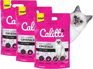 3x ZESTAW CALITTI CRYSTALS ŻWIREK DLA KOTA SILIKONOWY BEZPYŁOWY 3.8L