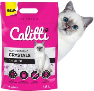 CALITTI CRYSTALS ŻWIREK DLA KOTA SILIKONOWY ANTYBAKTERYJNY BEZPYŁOWY 3.8L