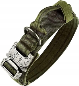 TAKTYCZNA OBROŻA DLA PSA MOCNA REGULOWANA KOŁNIERZ UCHWYT PIES POLICYJNY L