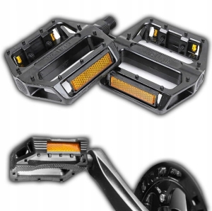 PEDAŁY ROWEROWE ALUMINIOWE MTB TREKKING Z ODBLASKAMI DO ROWERU 2szt