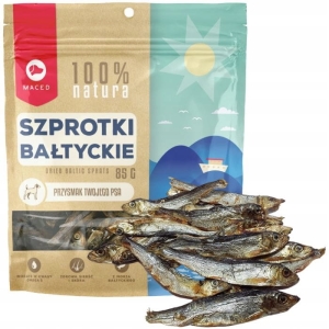 MACED 100% Naturalne PRZYSMAKI GRYZAKI dla psa Suszone SZPROTKI Rybki 85g