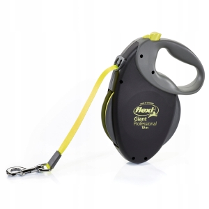 FLEXI Smycz automatyczna L GIANT NEON Długa taśma 10m żółta do 50KG