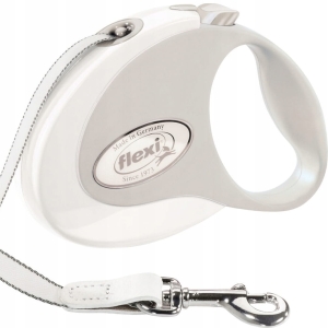 FLEXI STYLE Smycz dla psa automatyczna zwijana TAŚMA S 3m BIAŁA