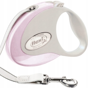 FLEXI STYLE Smycz dla psa automatyczna zwijana TAŚMA S 3m RÓŻOWA