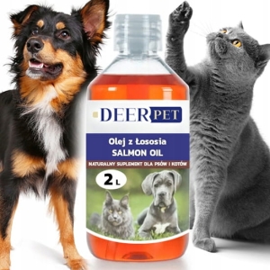 OLEJ SZKOCKI Z ŁOSOSIA DLA PSA I KOTA PIES KOŃ Salmon Oil Omega 3 i 6 2L