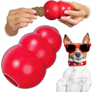 ZABAWKA TYPU KONG GRYZAK DLA PSA NA PRZYSMAKI GUMA SPOWOLNIAJĄCA JEDZENIE