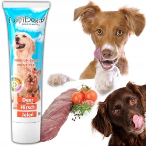 PASTA smakowa dla psa do lizania JELEŃ z minerałami do smarowania tubka