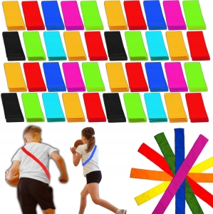 SZARFA GIMNASTYCZNA SZKOLNA ZNACZNIK DO ĆWICZEŃ ZAJĘĆ WF KOLORY 120cm 40szt