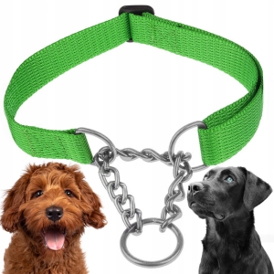OBROŻA PÓŁZACISKOWA REGULOWANA DLA PSA MARTINGALE Z ŁAŃCUSZKIEM 40-60cm L