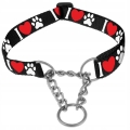 OBROŻA PÓŁZACISKOWA REGULOWANA DLA PSA MARTINGALE Z ŁAŃCUSZKIEM 40-60cm L