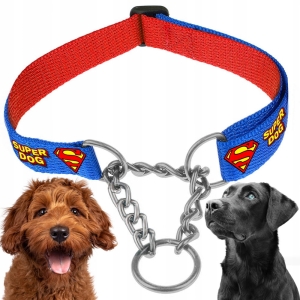 OBROŻA PÓŁZACISKOWA REGULOWANA DLA PSA MARTINGALE Z ŁAŃCUSZKIEM 30-45cm M