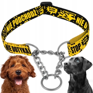 OBROŻA PÓŁZACISKOWA REGULOWANA DLA PSA MARTINGALE Z ŁAŃCUSZKIEM 30-45cm M