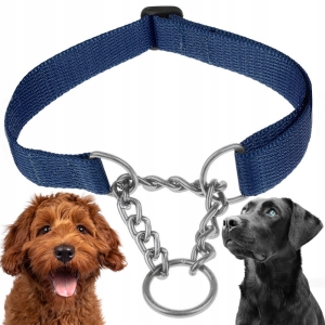 OBROŻA PÓŁZACISKOWA REGULOWANA DLA PSA MARTINGALE Z ŁAŃCUSZKIEM 30-45cm M