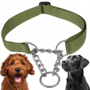 OBROŻA PÓŁZACISKOWA REGULOWANA DLA PSA MARTINGALE Z ŁAŃCUSZKIEM 30-45cm M