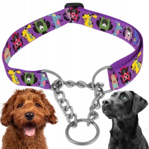 OBROŻA PÓŁZACISKOWA REGULOWANA DLA PSA MARTINGALE Z ŁAŃCUSZKIEM 30-45cm M